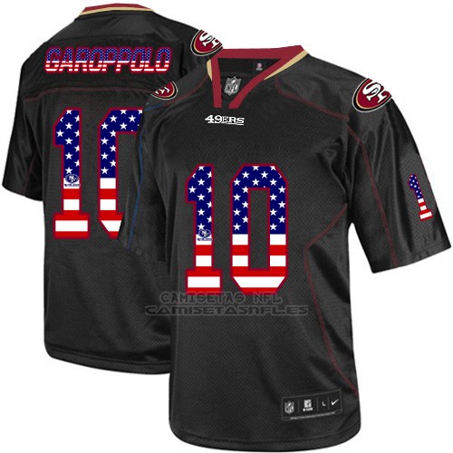 Camiseta NFL Limited Hombre San Francisco 49ers 10 Jimmy Garoppolo Negro Stitched
